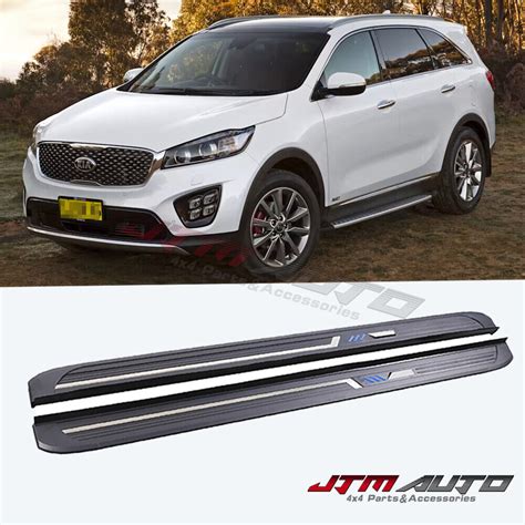 Black Aluminium Running Board Side Steps To Suit KIA Sorento 2015 2020