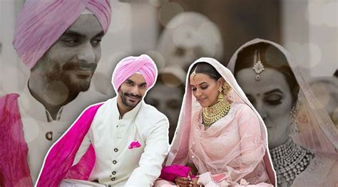 Neha Dhupia-Angad Bedi wedding: The actor makes for a gorgeous Punjabi bride in a pastel pink ...