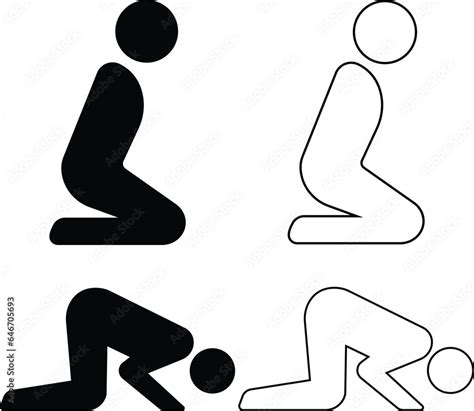 Set Of Prayer Room Icons Muslim Praying Area Islamic Activities With Editable Stroke Applied