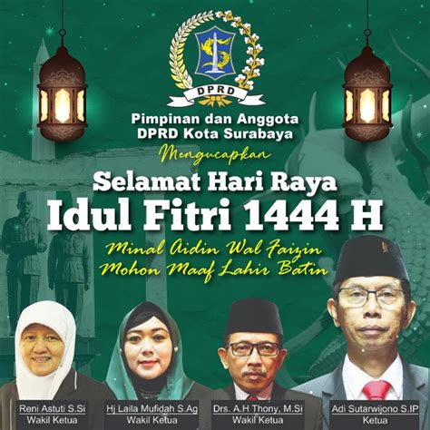 Pimpinan DPRD Kota Surabaya Mengucapkan Selamat Hari Raya Idul Fitri