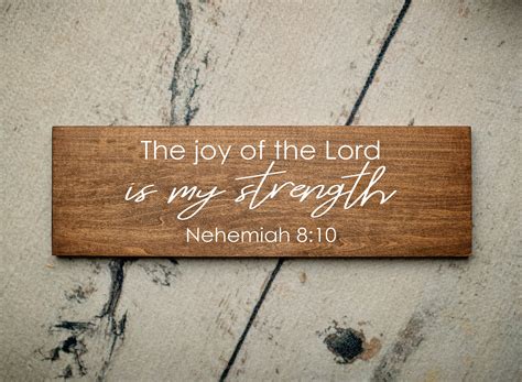 The Joy Of The Lord Is My Strength Nehemiah 8 10 Home Decor Etsy