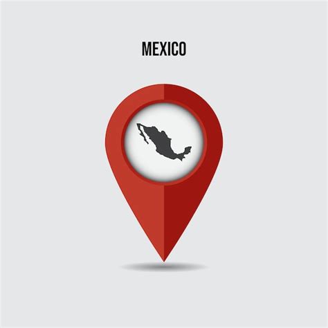 Mapa De México En El Pin De Ubicación Puntero 3d Con Mapa Aislado En Un Fondo Vector Premium