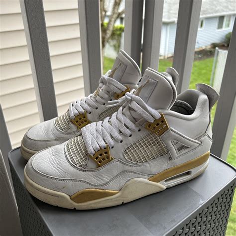 Jordan 4 Pure Money” Painted Gold Size 9 Mens Depop