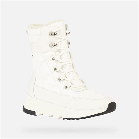 Geox Falena B Abx B Waterproof Boots White Woman Geox