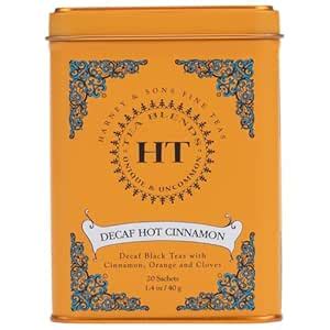 Amazon Harney And Sons Decaf Hot Cinnamon Decaf Flavored Black 20 Sachets Per Tin 1 4oz