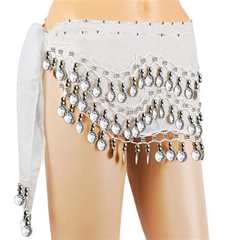 Jingle Skirts Zumba 10PCS Hip Scarfs For Belly Dancing With 128 Silver