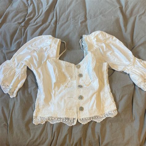 White Cottage Core Corset Top Size Y K Jeans Top Depop