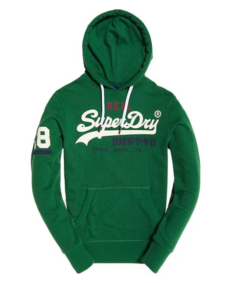 Mens Vintage Logo Lite Tri Hoodie In Bright Mid West Green Grit