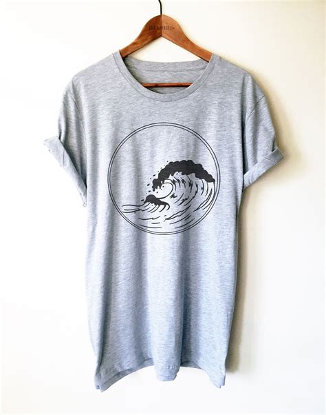 Wave Shirt Ocean Waves Shirt Beach Waves Shirt Surfer Etsy Wave