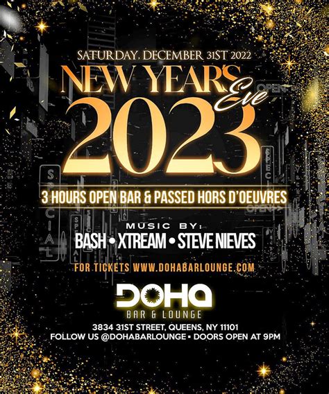 Saturday New Years Eve At Doha Bar Lounge In Long Island City Queens