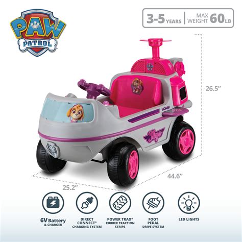 Nickelodeon's PAW Patrol: Skye Helicopter, 6-Volt Ride-On Toy By Kid ...