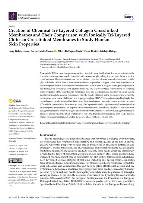 Pdf Creation Of Chemical Tri Layered Collagen Crosslinked Membranes