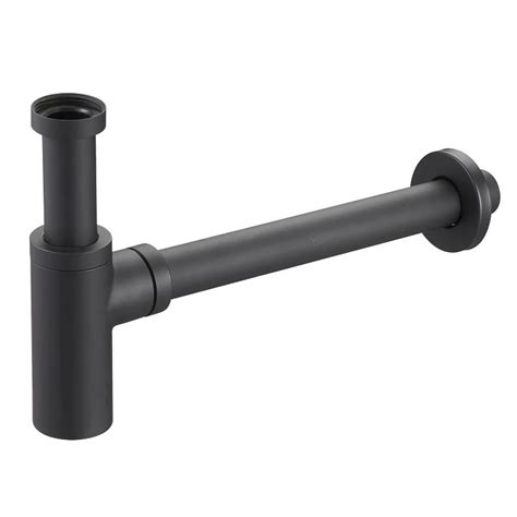 Siphon Lavabo Et Evier Standard Universel De 1 1 4 Pouces Noir Mat