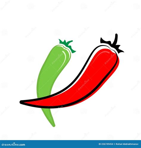 Peppers Icons Hot Red Chili Peppers Cartoon Mexican Chilli Or