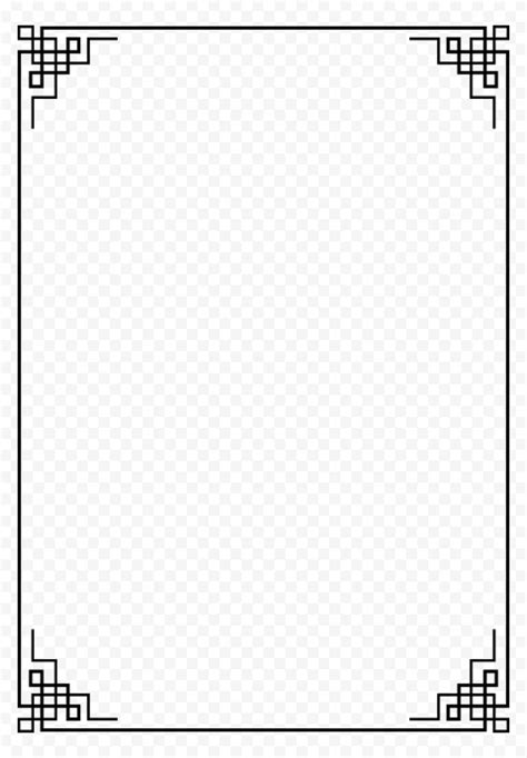 Vertical Black Chinese Frame FREE PNG | Citypng