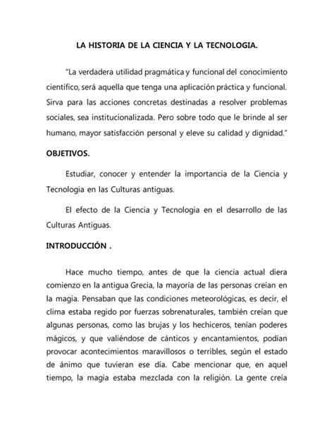 La Historia De La Ciencia Y La Tecnologia En La Antiguedad Pdf