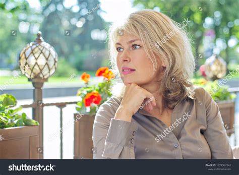 Portrait Successful Beautiful Mature Blonde Woman Stock Photo Shutterstock