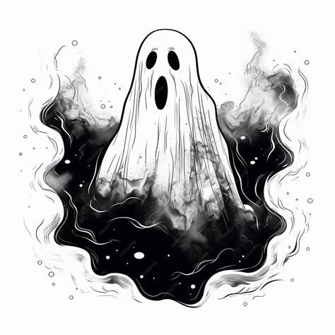 Premium AI Image | Minimalist Halloween Ghost Illustration