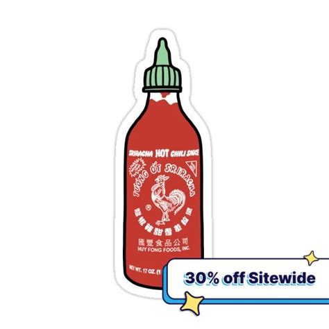 Siracha Hot Sauce Sticker For Sale By Jesstothepark Sriracha Hot Chili Sauce Hot Sauce Siracha