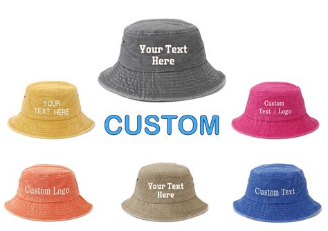 Custom Bucket Hat Embroidered Custom Personalization Sun Hat Camping