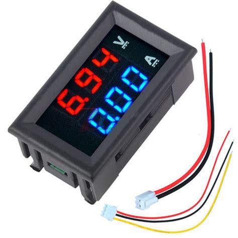 Digital Voltmeter Ammeter DC 0 100V 10A Dual LED Monitor Panel Vayuyaan