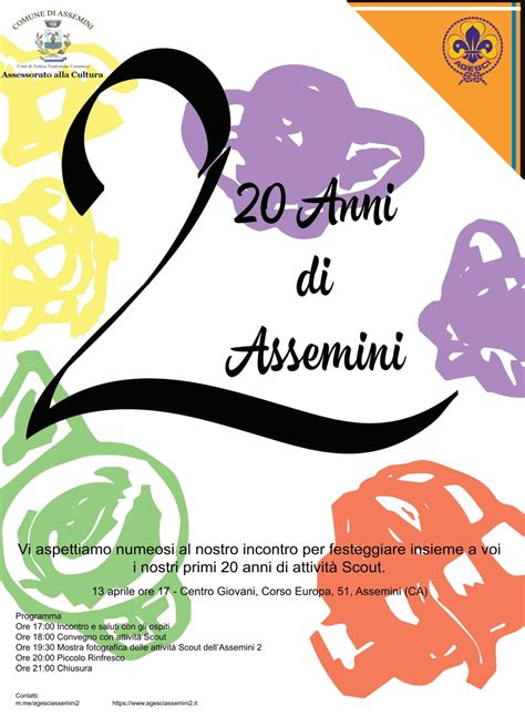 13 aprile il Gruppo Scout Assemini 2 festeggia i 20 anni di attività