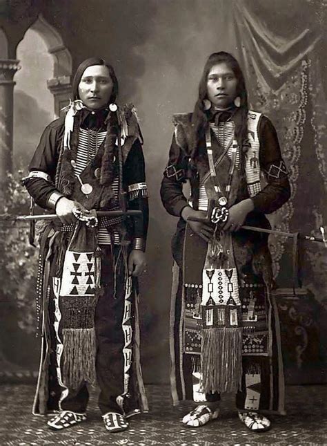 Two Shoshone Indian Males Showing Beaded Moccasins With Beautiful Beadwork 1897 North