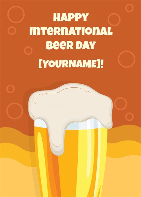 Free International Beer Day Wishes Template Edit Online And Download