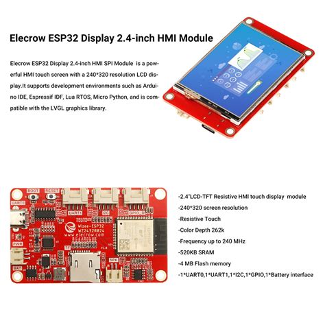 Esp32 Display 24 Inch Hmi Display 240x320 Spi Tft Lcd Touch Screen Compatible With Arduinolvgl