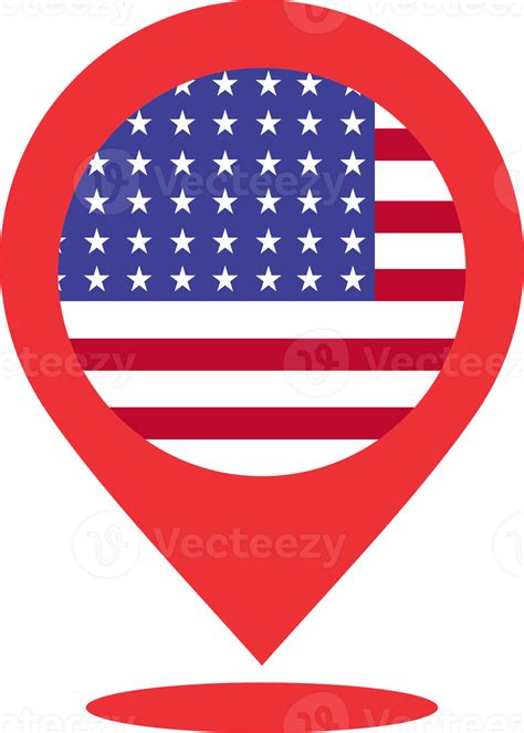 Usa Flag Pin Map Location Png 22109693 Png