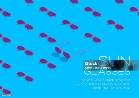 Sunglasses 3d Isometric Pattern Eyeglasses Fashion Product Concept Poster And Social Banner Post