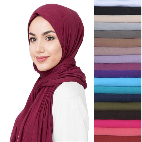 10pcslot Premium Jersey Stretchy Fabric Muslim Hijab Head Scarf Shawl Wrap Turban Solid Colors