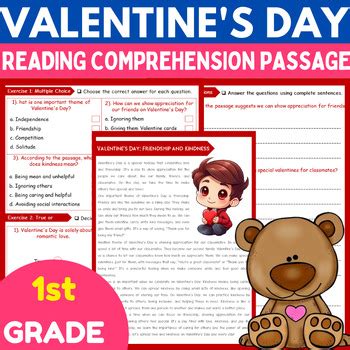 St Grade Valentine S Day Reading Comprehension Passage Reading Activities