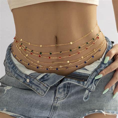 Ingemark Boho Hohe Qualit T Taille Bauch Kette F R Frauen Sommer Bikini Strand Sexy Einfache