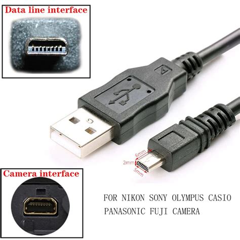 Uc E6 Digital Camera Usb Data Cable Mini 8 Pin For Nikon Coolpix Fuji