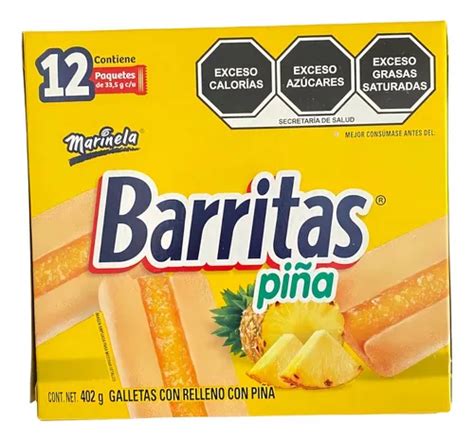 Barritas Marinela Galletas Con Relleno De Fresa Y Pi A Paq Estilo Pi A