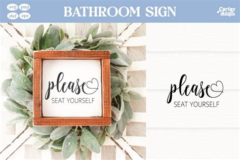 Please Seat Yourself SVG Funny Bathroom Quote