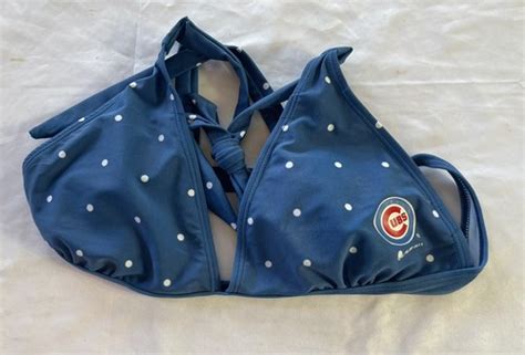Chicago Cubs Women S Size L Bikini Top Swimsuit Bathing Suit Polka Dot