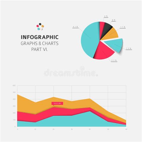 Set Of Vector Flat Design Infographic Charts And Graphs Stock Vector