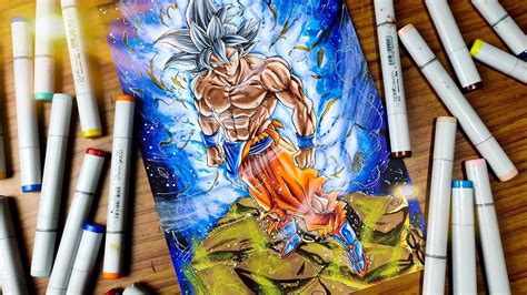 Drawing Goku With Perfected Ultra Instinct Dragon Ball Art Youtube