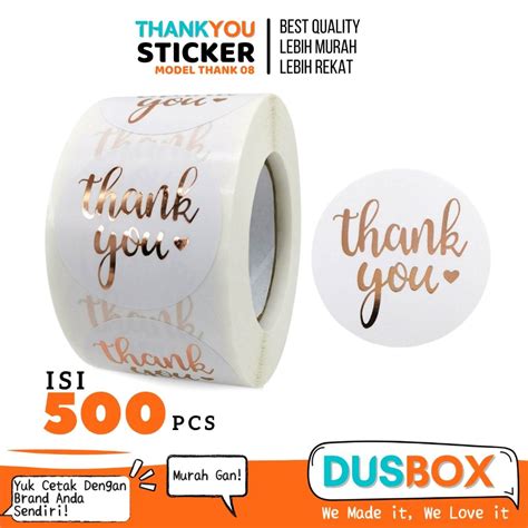 Jual Thank You Sticker Isi Pcs Sticker Segel Sticker Label