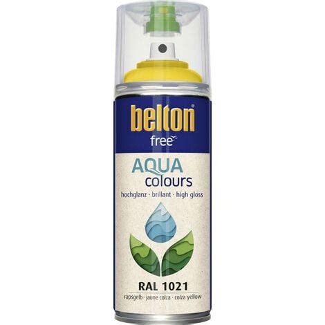 Belton Free Lackspray Acryl Wasserlack 400 Ml Rapsgelb Hochglanz Wasserlack