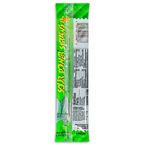 Sour Power Straws Green Apple 1 75oz Candy Funhouse Candy Funhouse Ca