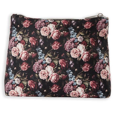 Floral Cosmetic Bag Black Big W