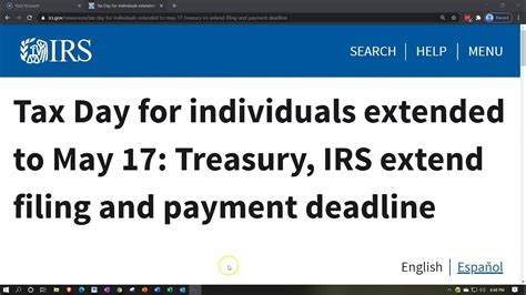 Irs News Tax Day For Individuals Extended To May 17 Treasury Irs Extend Filing And Payment