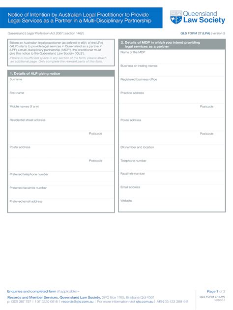 Fillable Online Qls Qls Form Queensland Law Society Fax Email