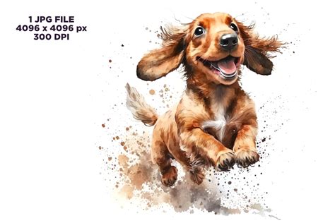 Watercolor Dachshund Graphic By Dukono Creative Fabrica