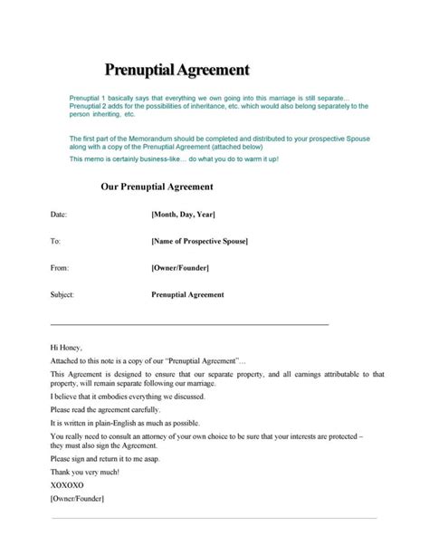 30 Simple Prenuptial Agreement Templates [prenup Examples]