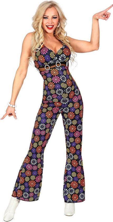 Hippie Kostuum Overal Bloemen Flower Power Hippie Jumpsuit Vrouw