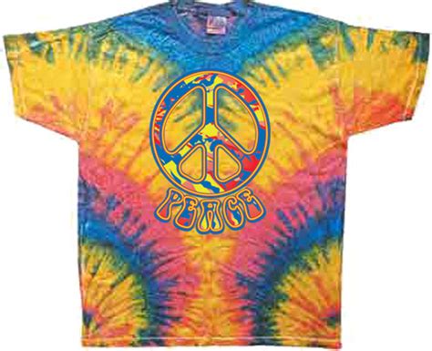 Funky 70s Peace Tie Dye Woodstock Color Adult Unisex T Shirt Tee Shirt